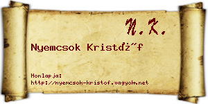 Nyemcsok Kristóf névjegykártya